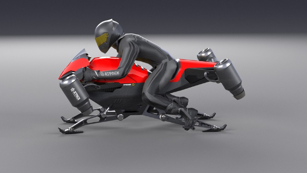 Speeper是一种新的喷射动力摩托车，在空气中以250英里/小时飞行